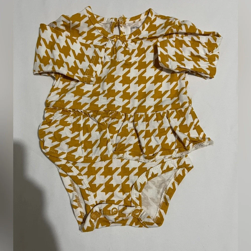 Carter's Mustard and White Diaper Cover Set